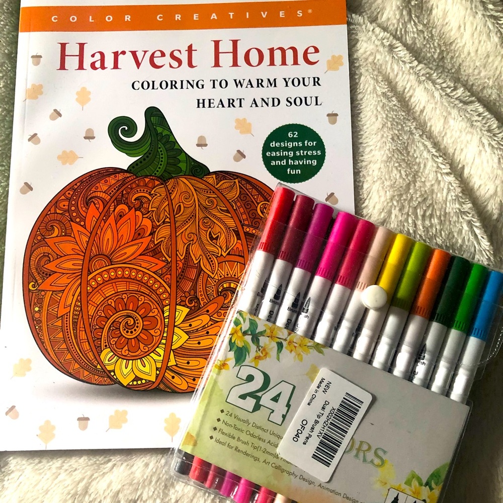 Adult Colouring Book & Market Set